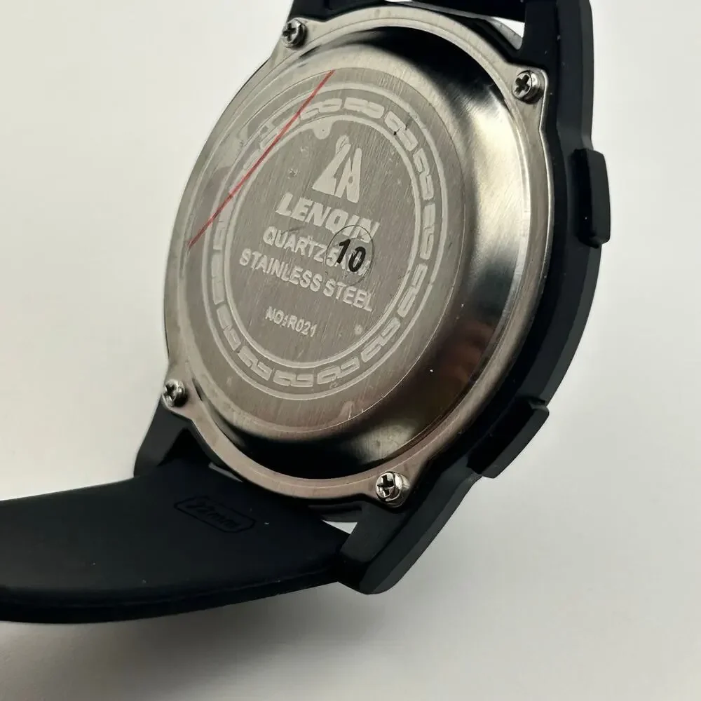 LENQIN Black Minimalist Men’s Digital Watch Working New Battery